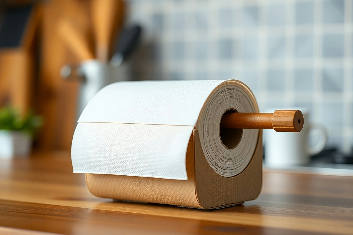 Portarotoli da cucina fatti con materiali riciclati